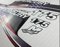 Mercury 175HP Offshore Edition USA Flag Outboard Decal Kit Mercury 175HP Offshore Edition USA Flag Outboard Decal Kit